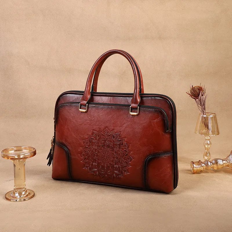 accessoire cuir mandala embossé