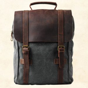 sac à dos en toile et cuir