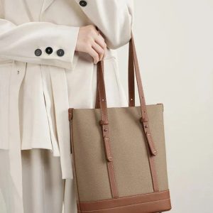 sac cuir cabas beige