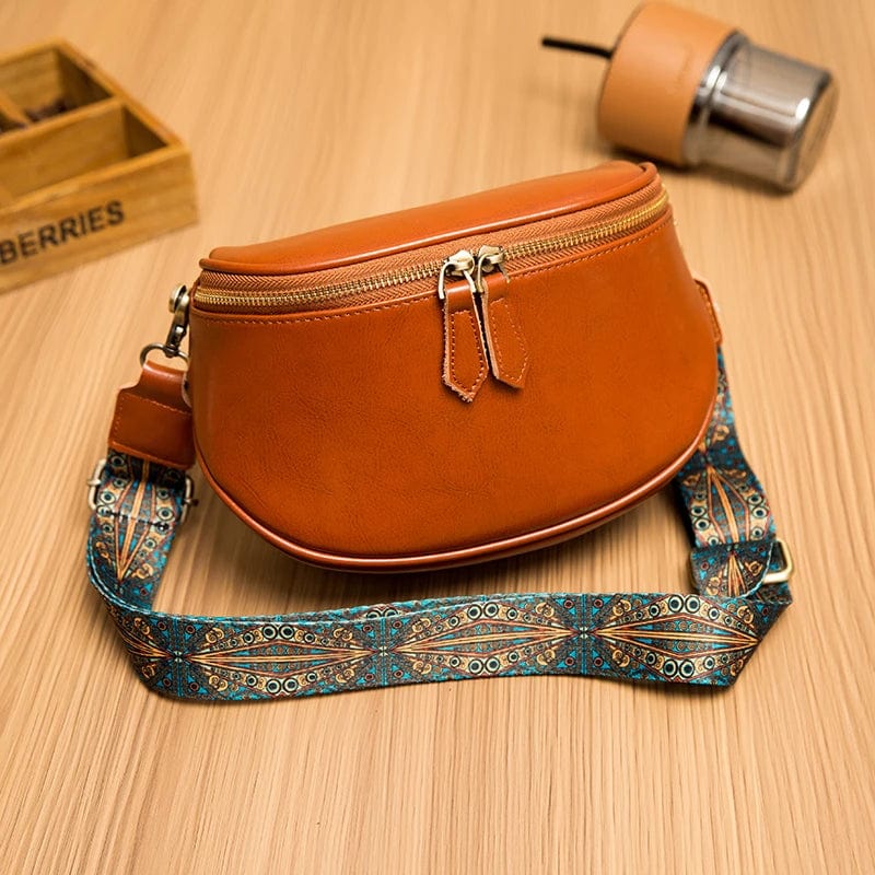 cuir marron sac bandoulière