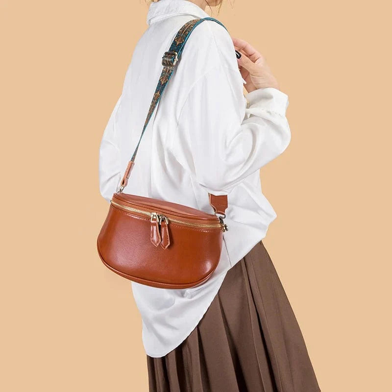 sac bandoulière arrondi marron