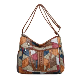 Sac Cuir Patchwork retro assorti