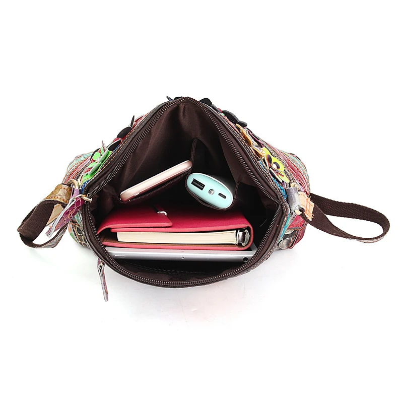 Sac Cuir Patchwork coquille fleur – Image 2