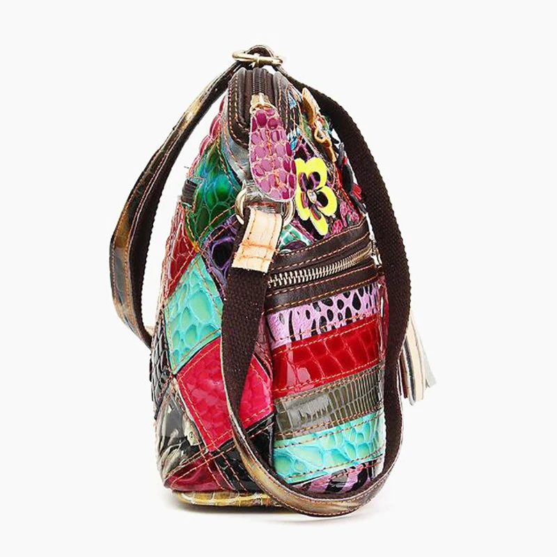 Sac Cuir Patchwork coquille fleur – Image 4