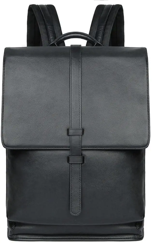 Sac à dos urbain noir avec rabat minimaliste