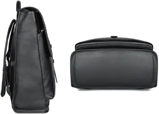 Sac à dos urbain noir avec rabat minimaliste – Image 3