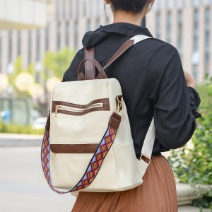 Sac à Dos Compact Bicolore Sangle Tressée