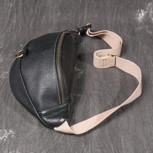 sac banane noir cuir