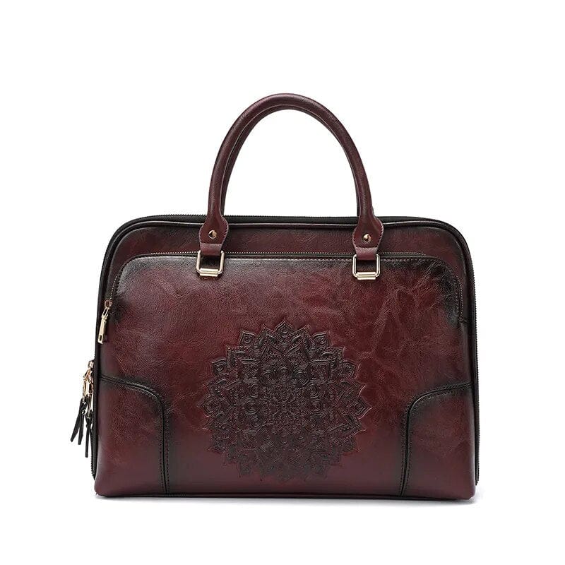 sac marron design mandala