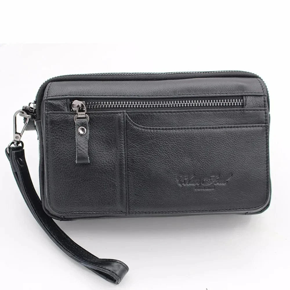 pochette poignet cuir noir