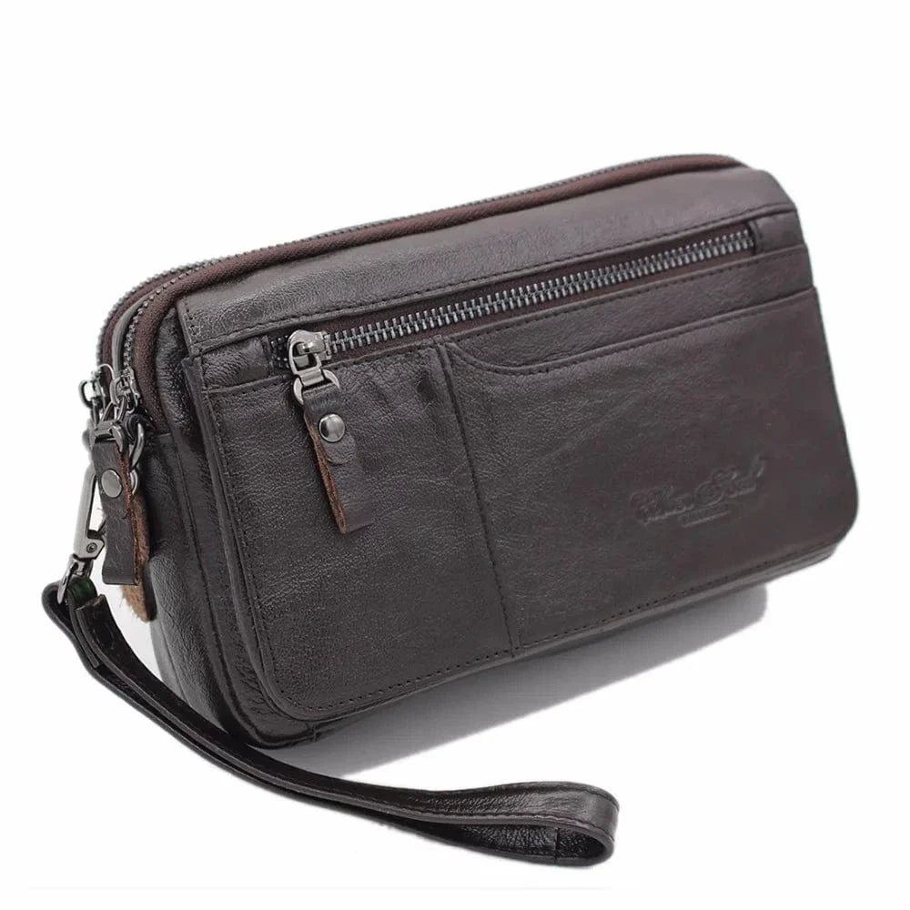 pochette multipoches en cuir