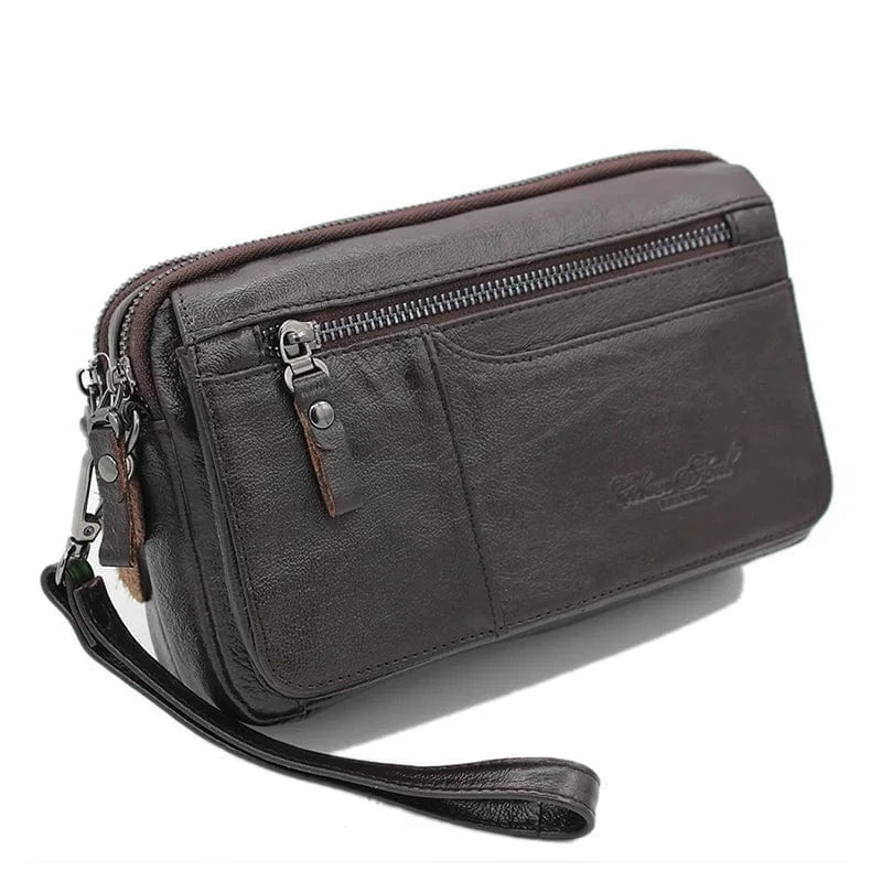 pratique pochette cuir noir