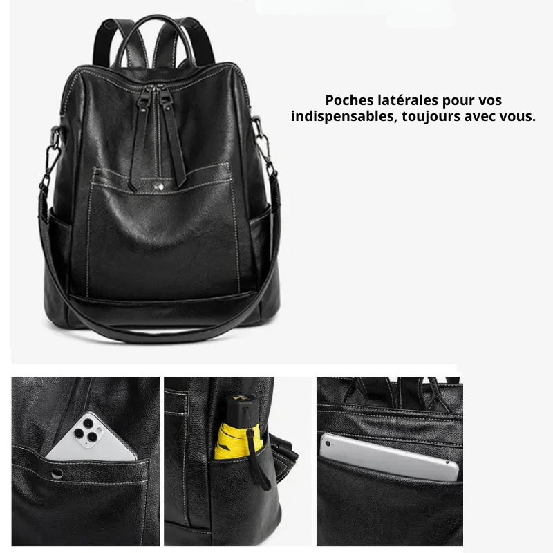 sac à dos cuir noir
