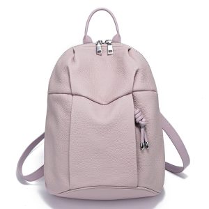 sac à dos rose grainé élégant