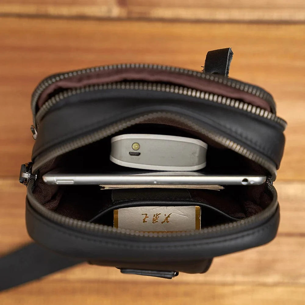 sac cuir noir avec poches