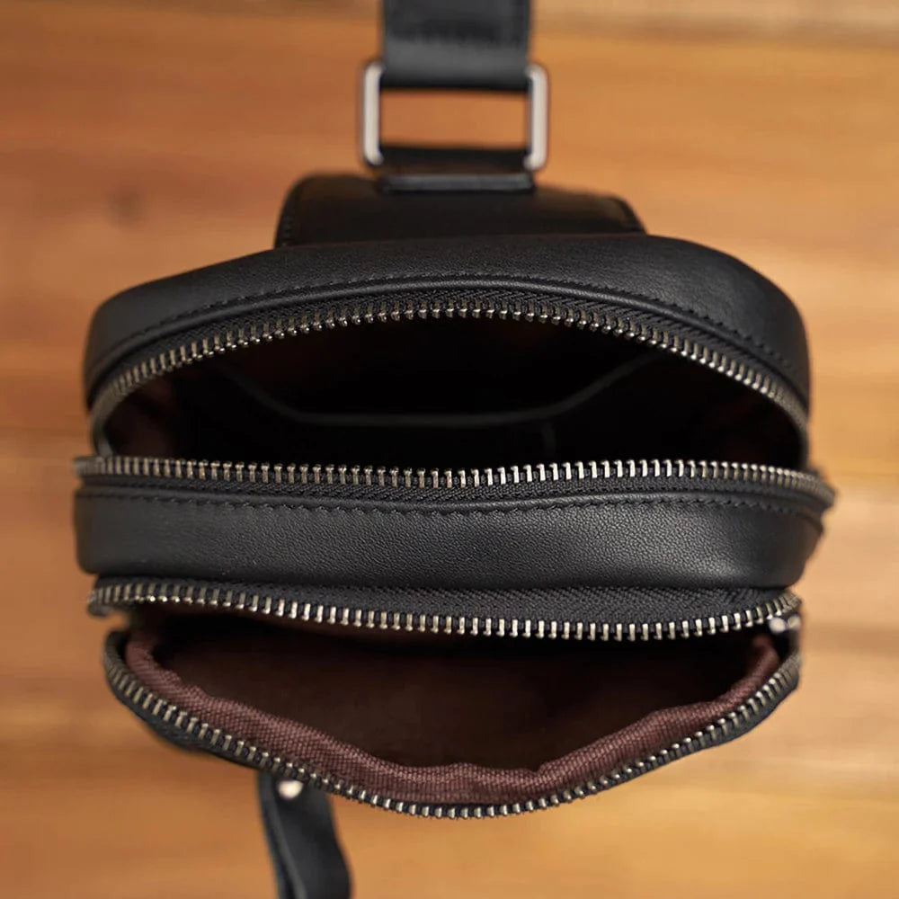 accessoire cuir noir bandoulière