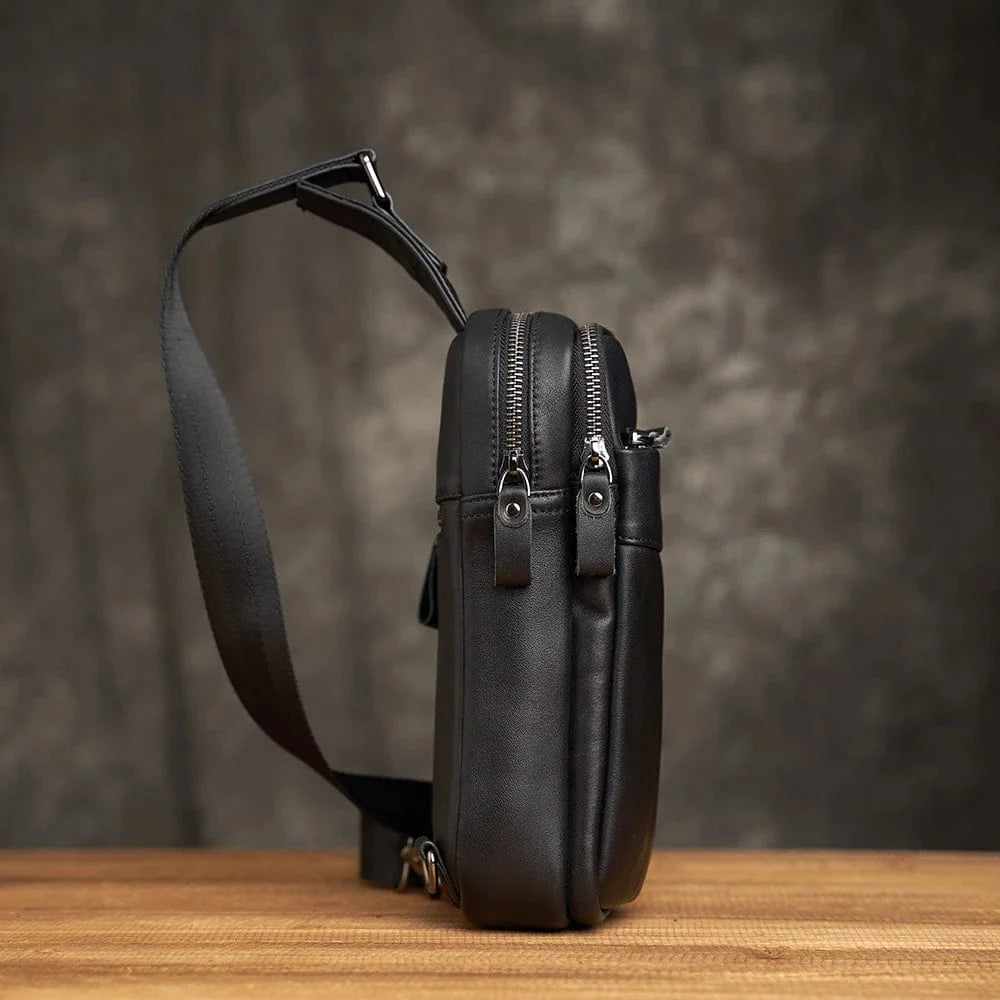 sac noir cuir à bandoulière