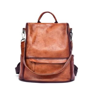 sac cuir patiné cognac