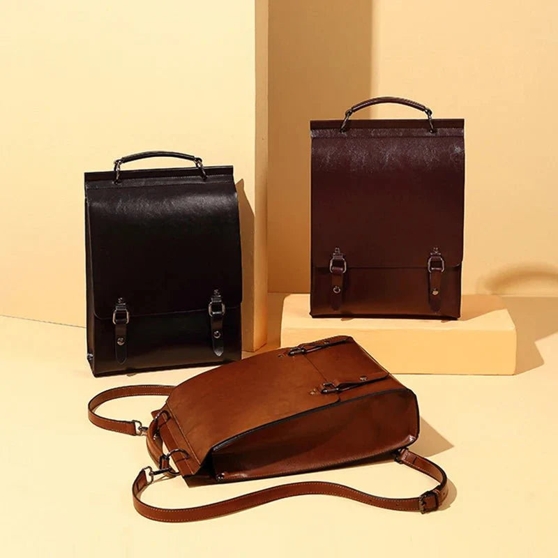 sac cuir marron rétro