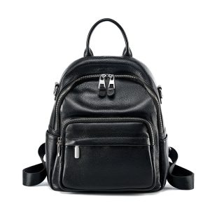 sac cuir noir arrondi