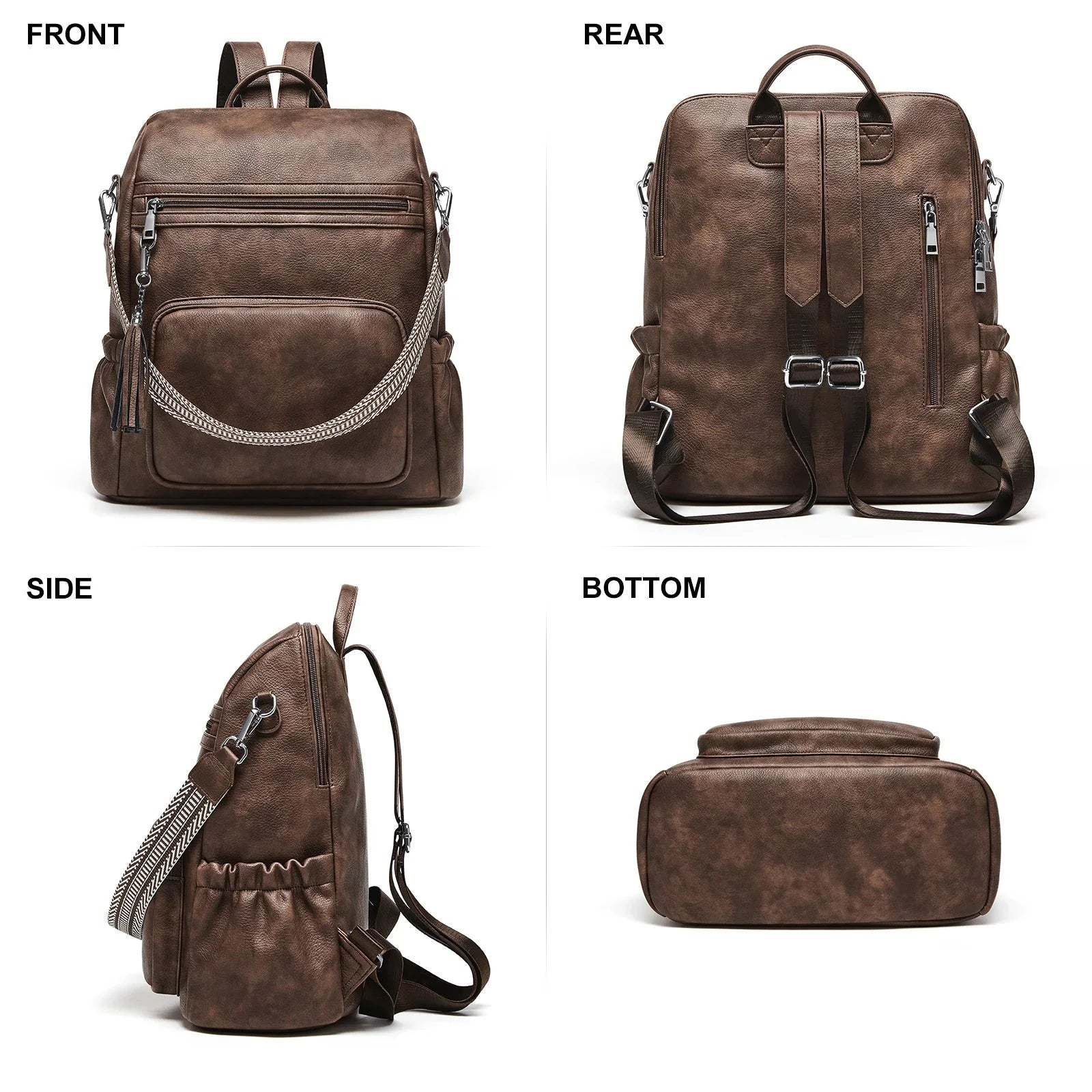 sac à dos cuir moderne marron