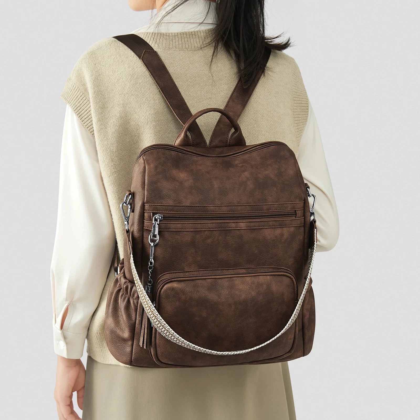 sac à dos tendance chaîne argentée