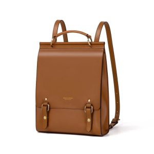 sac à dos marron à rabat