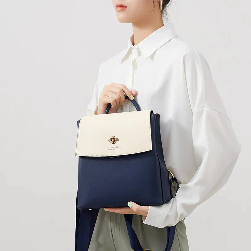 élégant sac à dos bleu abeille