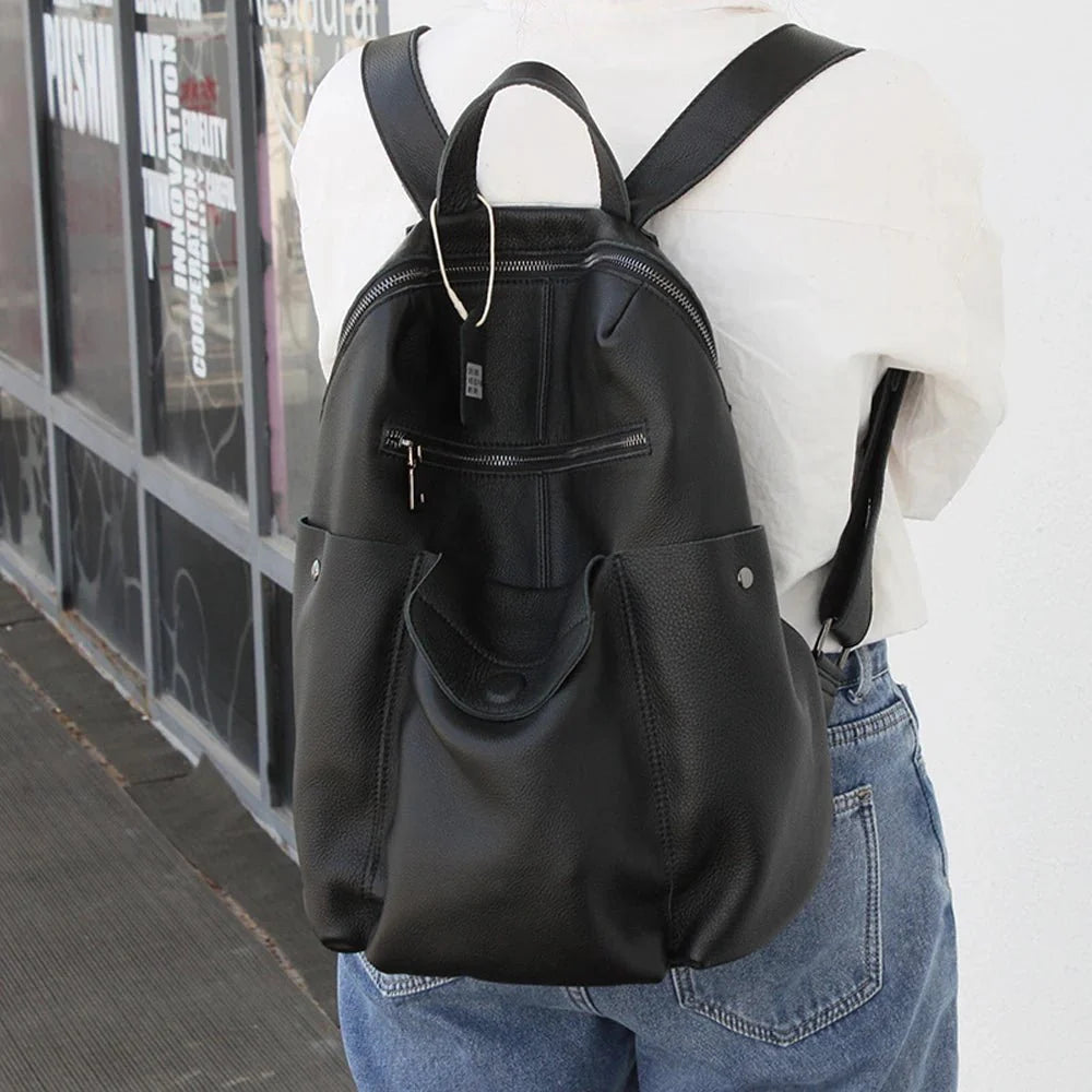 artisanat sac cuir noir