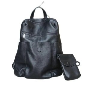 sac à dos en cuir noir souple