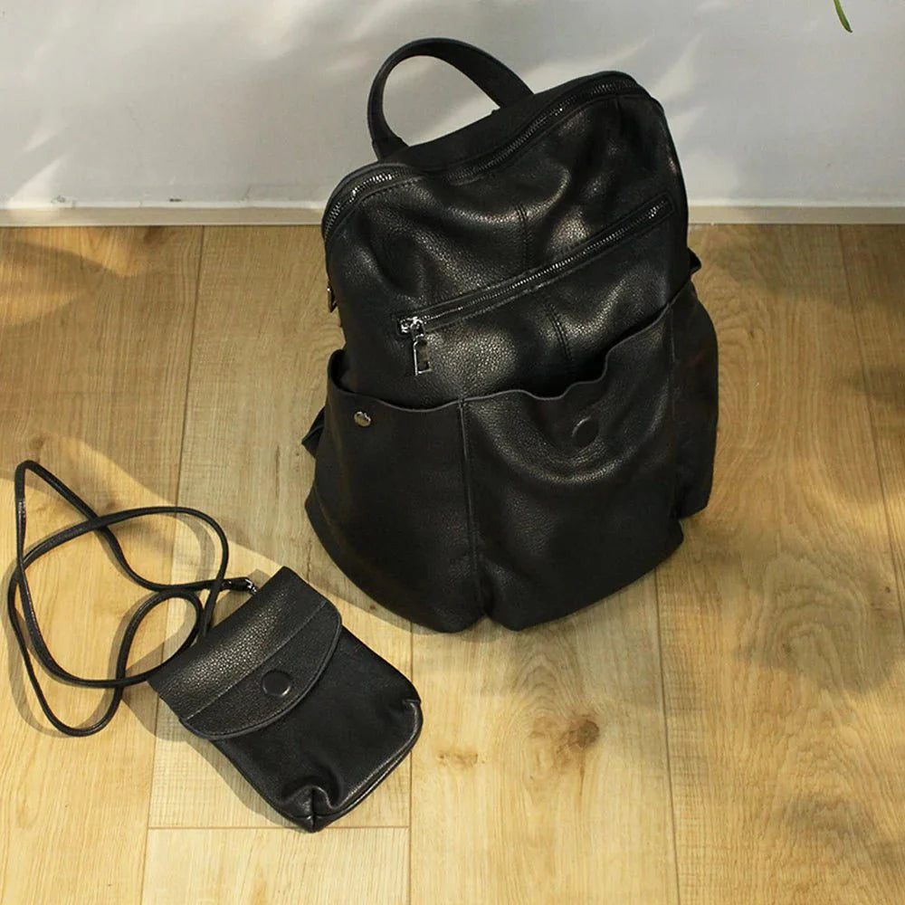 sophistication sac cuir noir
