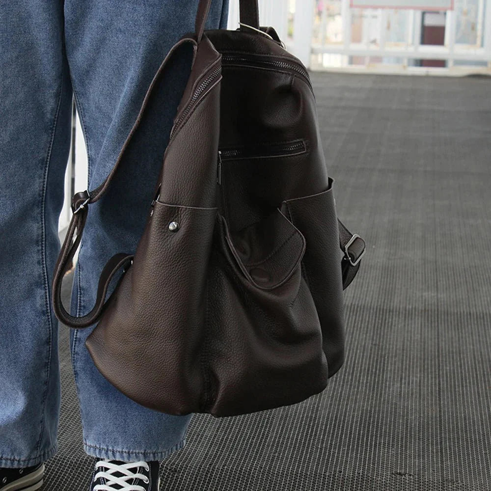 sac à dos cuir noir polyvalent