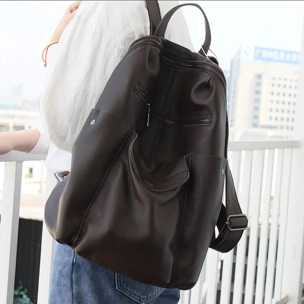 modernité sac cuir noir souple