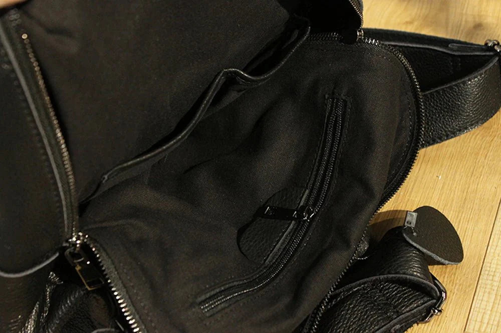 intemporel sac à dos cuir noir