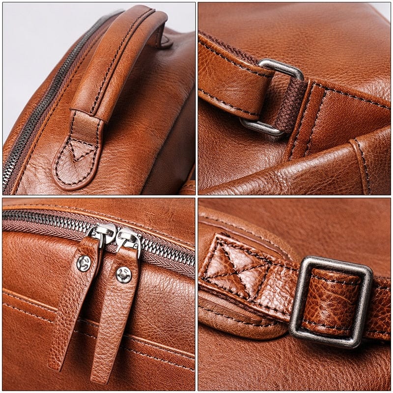 sac urbain en cuir brun