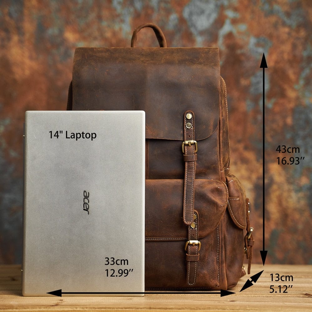 Sac à dos cuir patiné