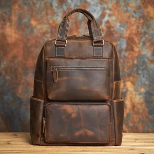 sac à dos cuir patiné rustique