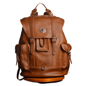 sac à dos cuir marron structuré