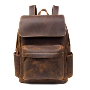 sac rectangulaire en cuir patiné