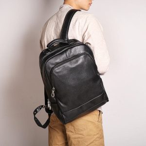 sac à dos urbain cuir noir