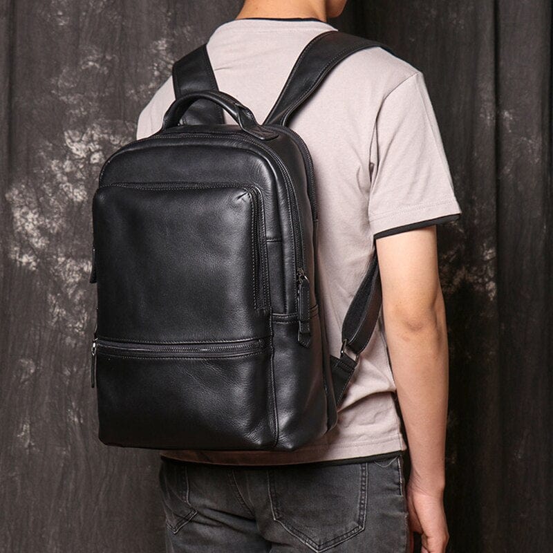 Sac à dos cuir noir