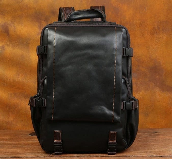 sac cuir noir minimaliste
