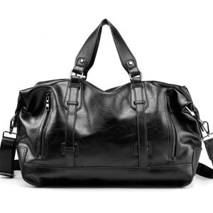 sac à main voyage simili cuir noir