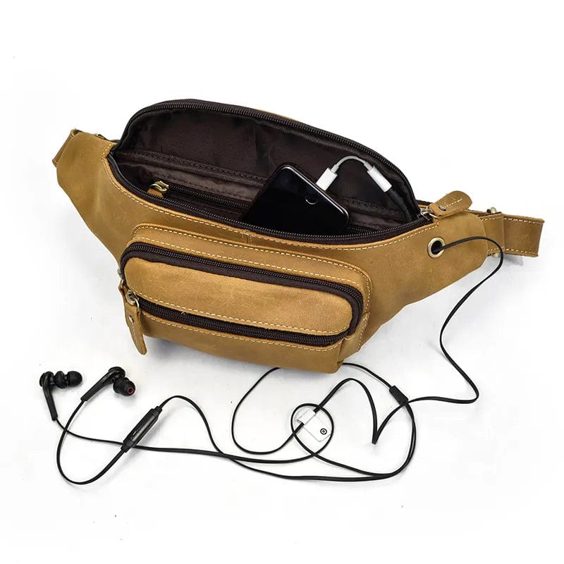 sac de taille en cuir