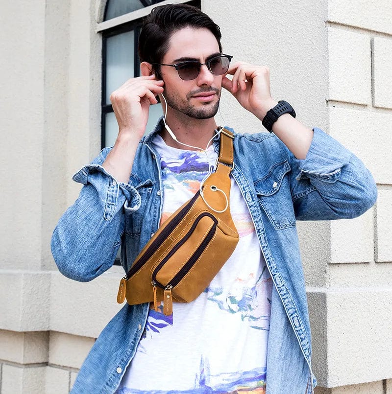 banane en cuir pour homme