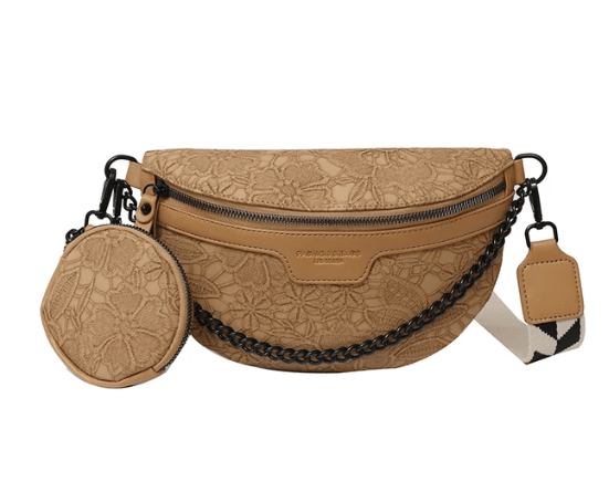 sac banane beige floral