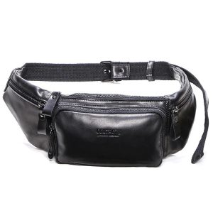 sac banane en cuir avec zips