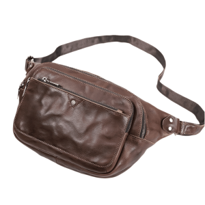 sac banane cuir vintage