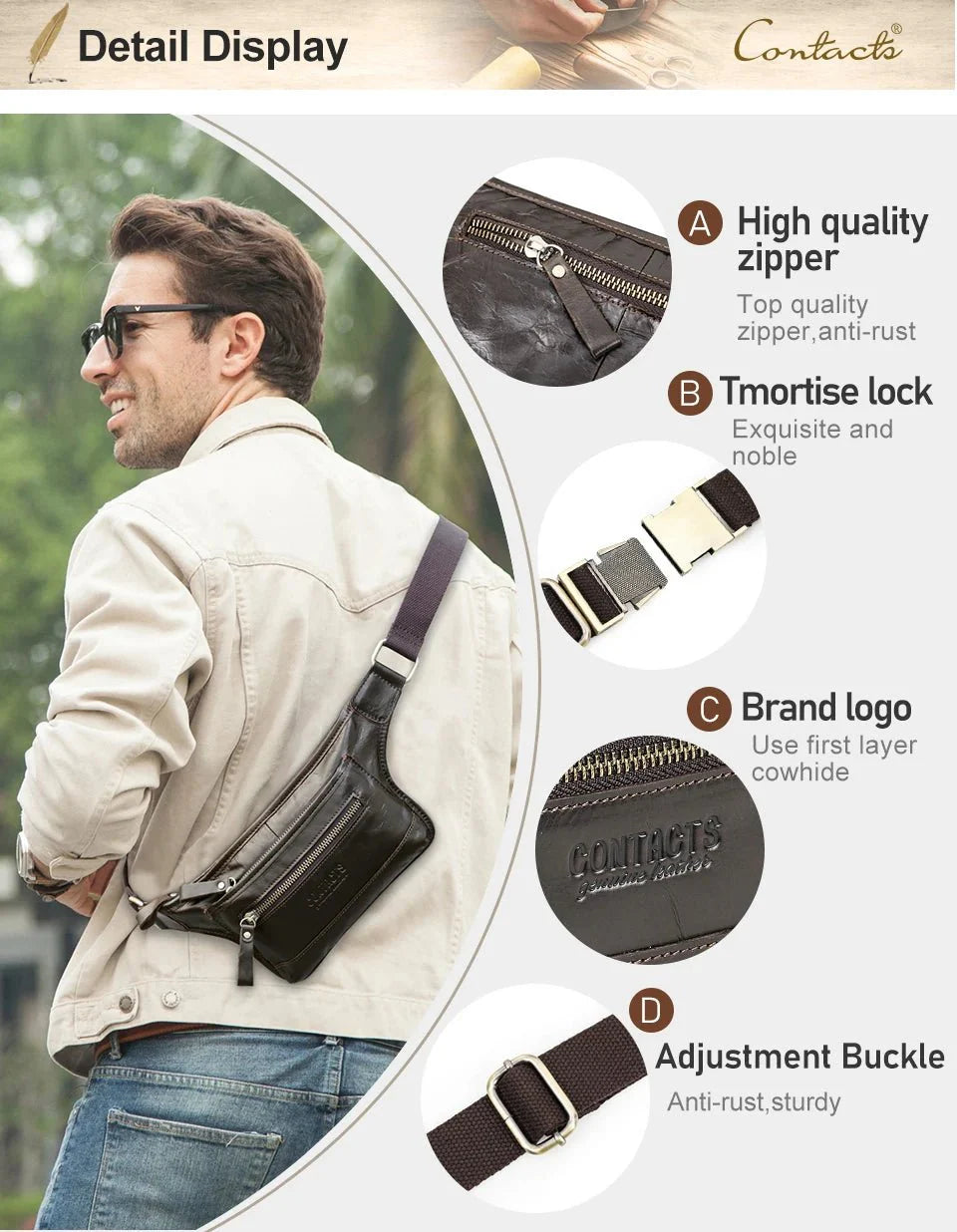 design sac banane brun