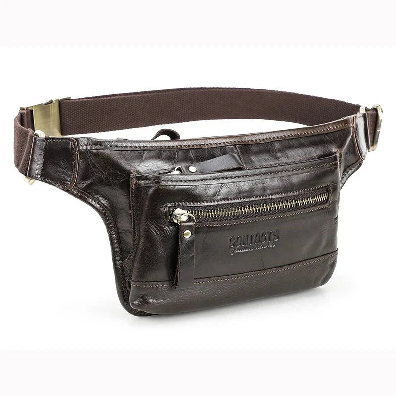 sac banane brun patiné